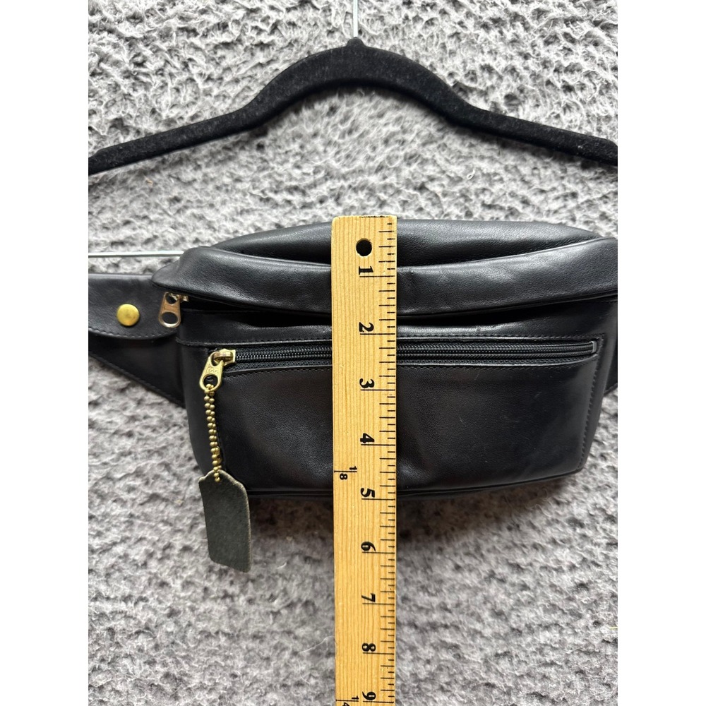 Vintage Coach Canteen Leather Waist Pouch Belt Bag Fanny‎ Pack Black Unisex - Picture 10 of 12